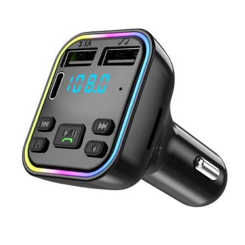 G38 Bluetooth FM-Sender für Auto mit Dual-USB-Ladegerät, Freisprechfunktion und LED-Anzeige