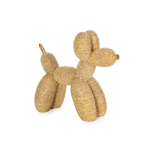 Eldo2 Eurofirany arany dekoratív léggömb kutya gyanta figura, 18x7x16 cm - Lakásdekoráció