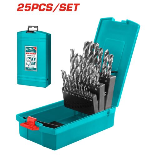 TOTAL 25 darabos HSS fúrószár készlet 1-13 mm / 0,5mm / IND (TACSD0251) 176325318 