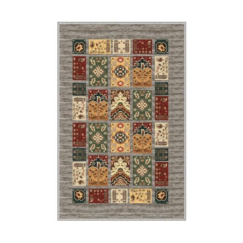 Conceptum Hypnose Többszínű Szőnyeg, 180x280 cm, felülnézet, patchwork design virágos és absztrakt mintákkal, 3D digitális nyomtatás, csúszásmentes hátoldal - Conceptum Hypnose