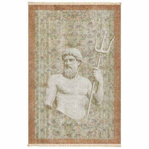 Conceptum Hypnose Multicolor 332 szőnyeg Poszeidón szobor mintával, 150x230 cm, 12mm szálas, csúszásmentes, mosógépben mosható, fehér háttérrel - Szőnyeg
