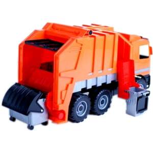 Lena Giganti Puternici 64cm camion de gunoi portocaliu jucărie pentru copii cu două coșuri de gunoi - Maşinuţe
