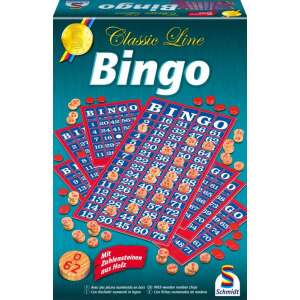 Schmidt Classic Line Bingo társasjáték, fa chipekkel, 3-10 játékos számára - Schmidt