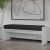 Atelier Del Sofa Bench White Pearl - White, modern fehér pad fekete kárpitozott ülőrésszel előszobában, szögből