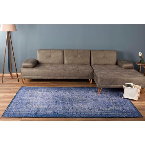 Conceptum Hypnose szőnyeg 140 x 190 sokszínű Dorian zsenília modern nappaliban, szürke kanapéval - Conceptum Hypnose