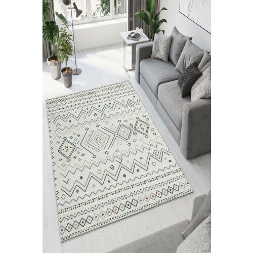 Conceptum Hypnose Carpet 140x220 Többszínű W1080 modern nappali környezetben, bemutatva geometrikus mintáját és élénk színeit - Lakástextil