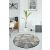 Conceptum Hypnose Carpet, 140 cm-es kerek, többszínű szőnyeg absztrakt fekete-fehér mintával modern nappaliban