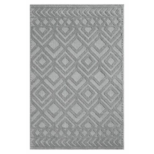 Conceptum Hypnose szőnyeg 140x200 szürke 830B geometriai gyémánt mintával felülnézetből - Lakástextil