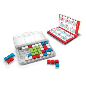 SmartGames IQ Focus logikai játék nyitva, a játéktábla és a darabok láthatóak - Logikai játék