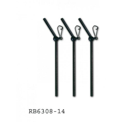 SILSTAR FEEDER BOOM HAJLÍTOTT 20CM 3DB/CS, három fekete hajlított feeder boom fém kapoccsal, horgász gubancgátló boom, feeder horgász kiegészítők - Feeder aprócikk