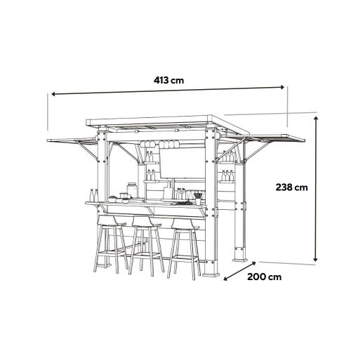 Bar-b-q gazebo műanyag kerti pavilon