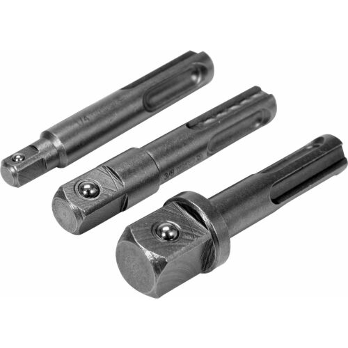 SDS-plus adapterkészlet 1/4", 3/8" és 1/2", 40CR acél, 3 db.
