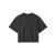 True Blanks TB02W053 női fekete organikus pamut crop top, elölnézet fehér háttéren