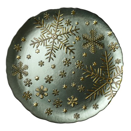 üvegtányér Allesken Santa Lila 33x33x2,3cm zöld 1db 176413700 - Tányér