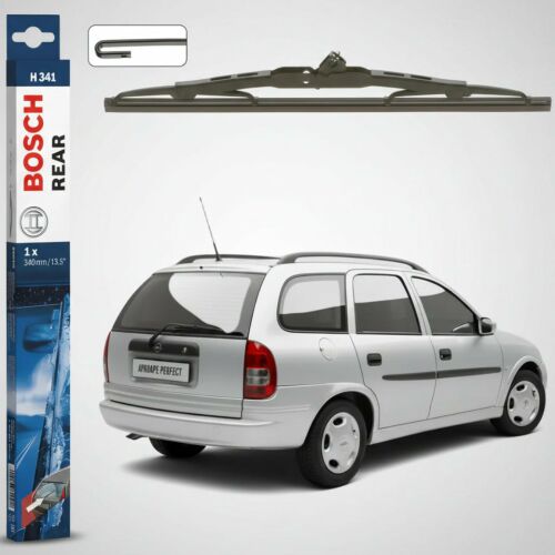 Bosch Twin H341 hátsó ablaktörlő lapát és csomagolás Opel Corsa B Estate (S93) Break 1997-2002 modellhez, autóval együtt 