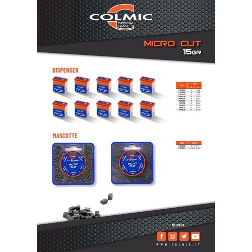 COLMIC MICRO CUT HENGER ÓLOM 15gr #12 0.017gr 176430623 - Horgász ólom