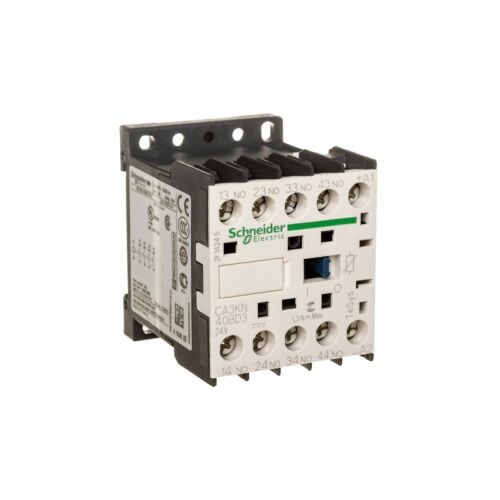 Schneider Electric TeSys CA3KN40BD3 segédkontaktor, 10A, 4NO, 24V DC, ferde nézet ipari elektromos vezérlőrendszerekhez - Áram-védőkapcsoló