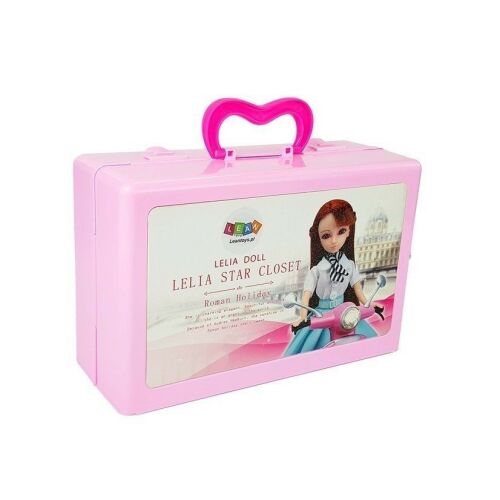 Lelia öltöztethető baba szekrénnyel és kiegészítőkkel, LeanToys, 7358 176488628 - Babaház