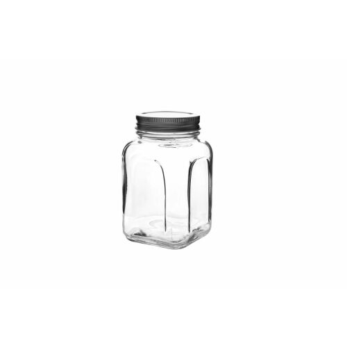 Hermia Jar Silver SHY660 átlátszó üveg ételtároló ezüst fedéllel fehér háttéren - Ételtárolás
