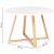 ModernHome Skandináv 60 cm kerek dohányzóasztal fehér MDF lappal és bambusz lábakkal, méretekkel (60 cm átmérő, 40 cm magasság)