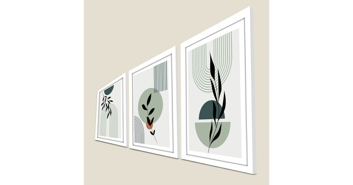 Wallity Decorative Framed MDF Painting (3 Pieces) Multicolor 3p3752softct-001 176533178