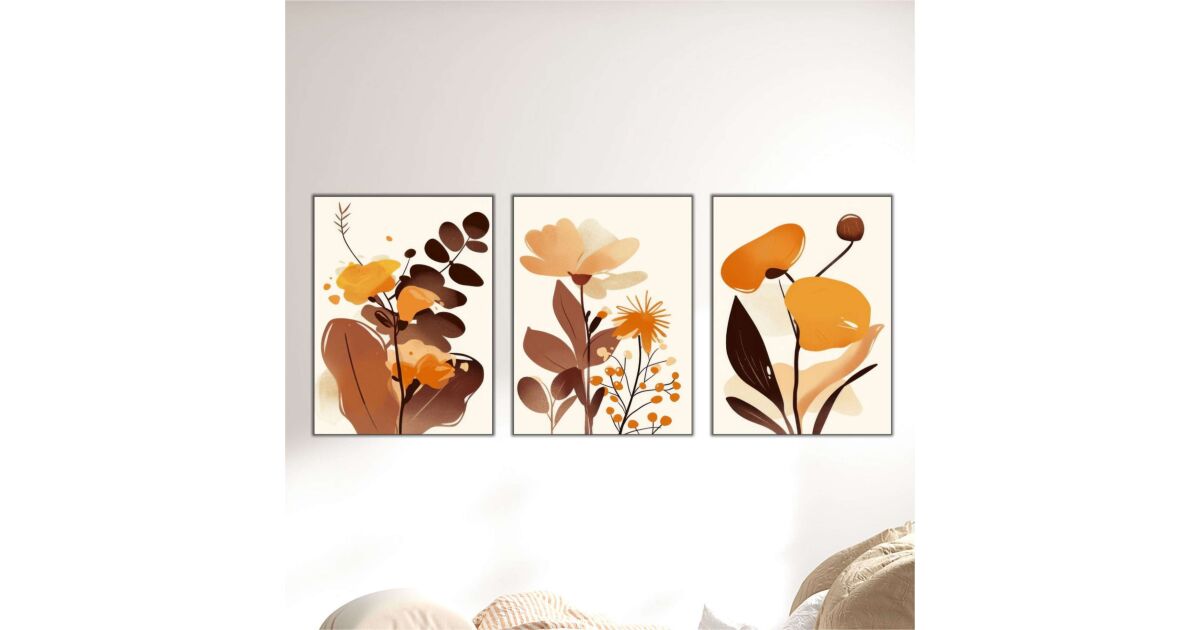 Wallity Decorative MDF Painting (3 Pieces) Multicolor Mdf - 00113 176533783