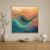 Wallity Dekoratív Keretezett Vászonfestmény Multicolor Cc-K-Ah-1000, 80x80cm, esztétikus szobabeállításban, egy fa konzolasztal felett, minimalista dekorációval, bemutatva élénk színeit és absztrakt dizájnját