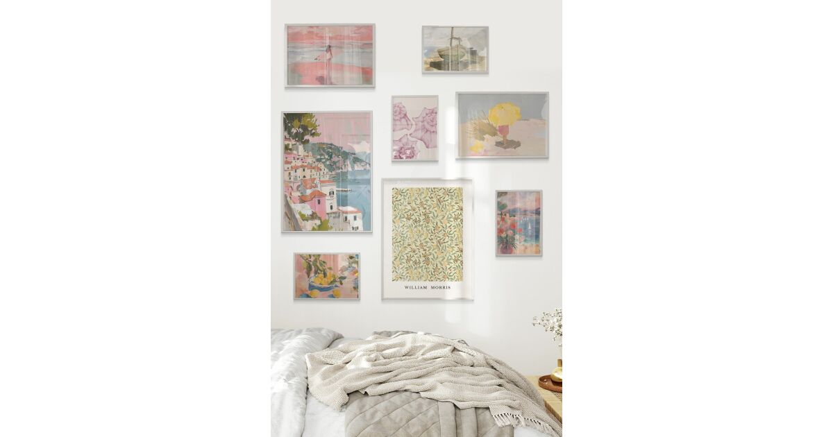 Wallity Dekoratív keretezett falikép (8 darabos) Többszínű Çgs-060-White-Byk 176536997