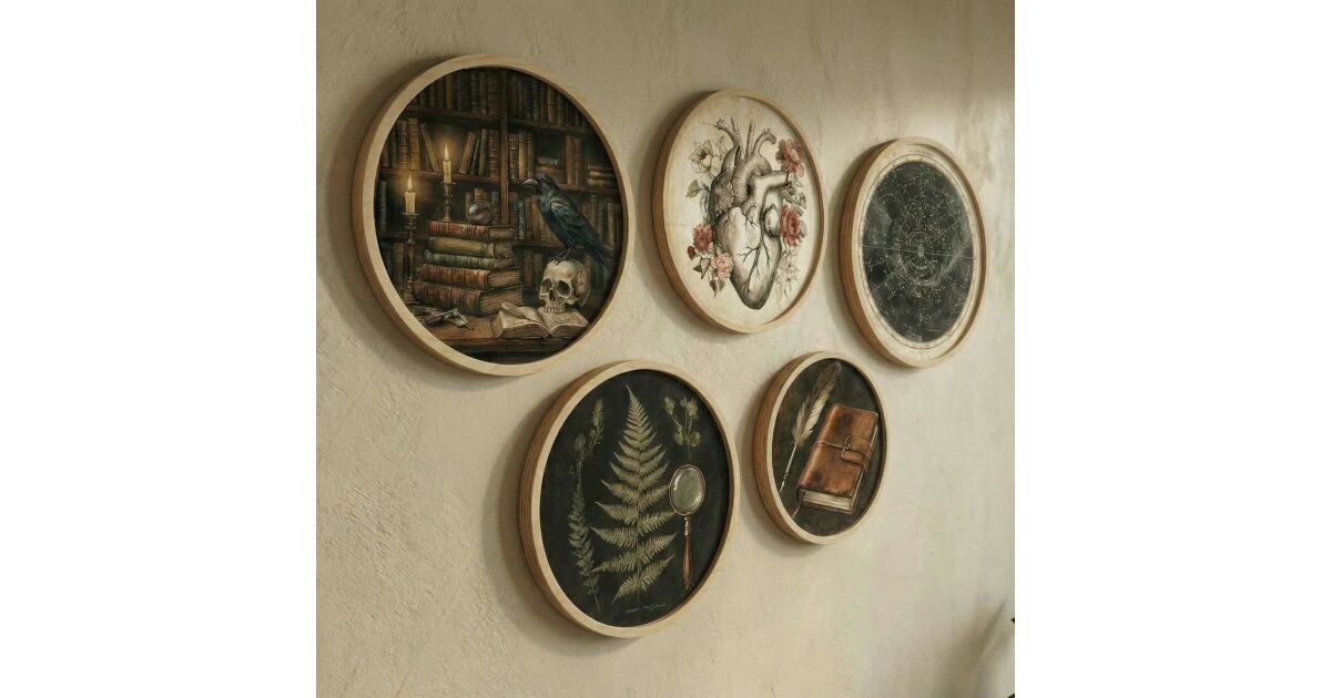 Wallity Decorative Framed MDF Painting (5 Pieces) Multicolor Huhu867 - 45 x 45 176537880