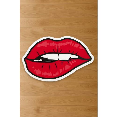 Conceptum Hypnose szőnyeg vörös ajak mintával, 80x150cm, többszínű, fapadlón - Conceptum Hypnose