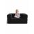 Atelier Del Sofa fekete gyerek kanapéágy, elölnézetből egy ülő gyerekkel, tiszta fehér háttéren, bemutatva a kompakt dizájnt
