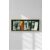 Wallity Dekoratív Keretezett MDF Festmény Multicolor Artsmdfyty16-50120, egy téglalap alakú absztrakt festmény fehér és narancssárga ecsetvonásokkal sötétzöld háttéren, fa keretben, síma fehér falon lógva