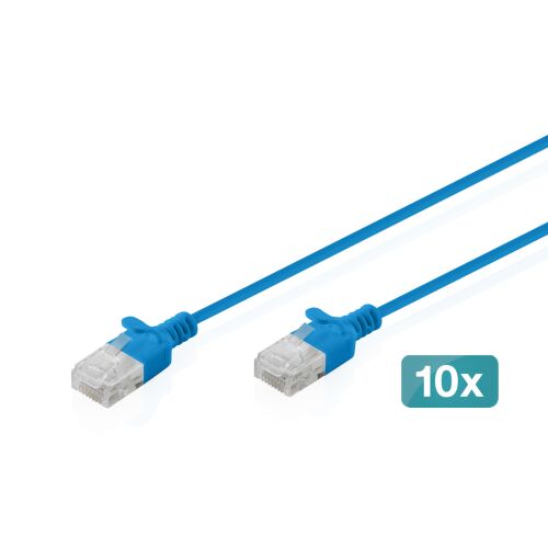 Digitus DK-1618-050S-B-10, 5 M, Cat6, U/UTP (UTP), RJ-45, RJ-45, Kék
