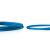 Tekercselt Digitus DK-1618-015S-B-10 Cat6 UTP kék patch kábel oldalnézetből, kiemelve a kábel rugalmasságát és színét
