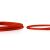 Részleges nézet egy feltekert Digitus DK-1618-003S-R-10 piros 0.3m Cat6 UTP kábelről, kiemelve a kábelburkolatot és a rugalmasságot