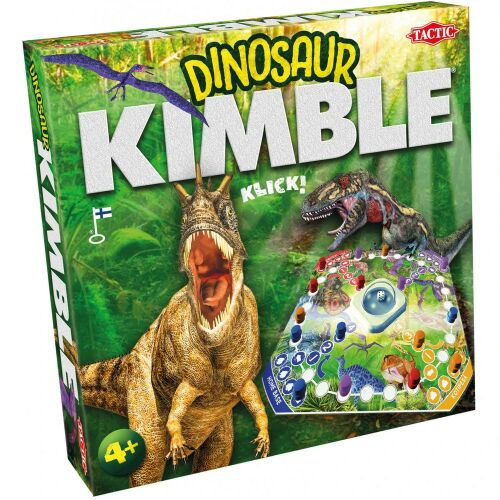 Tactic Dinosaur Kimble társasjáték doboza élénk dinoszaurusz illusztrációkkal és játéktábla előnézettel, 4+ éves kortól - Társasjáték