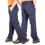 Munkanadrág Combat Pants slim fit munkanadrág férfiaknak, oldalról és hátulról ferdén nézve, sötétkék cargo zsebekkel, ideális kényelemre és praktikusságra