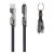 4SMARTS USB 2.0 több funkciós töltőkábel USB C, Lightning csatlakozókkal és kulcstartóval, szürke, 1.5m, kábel és levehető kulcstartó fehér háttéren, 4S541456