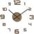 OakTime nagy fa falióra ragasztható számokkal és csendes mechanizmussal, szögből nézve fehér háttérrel