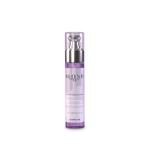 Inebrya Blonde Miracle Drops 50 ml hajszérum szőke hajra, sárga tónusok semlegesítésére és fényesítésére - Hajápoló szérum