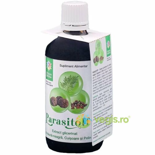 Steaua Divina Parasitoff Glicerinat 100ml, természetes kiegészítő az emésztőrendszer egészségéért, fekete dióval, szegfűszeggel és ürömmel - Gyógyászat