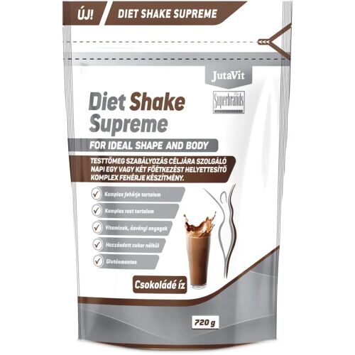 Jutavit Diet Shake Supreme Csokoládé ízű 720g, étrendkiegészítő súlykontrollhoz - Étrendkiegészítő