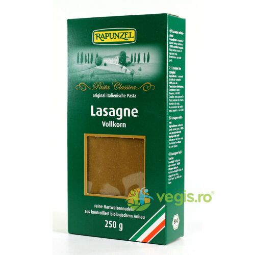 Rapunzel Pasta Classica organikus teljes kiőrlésű lasagne, 250g doboz olasz zászlóval - Tészta
