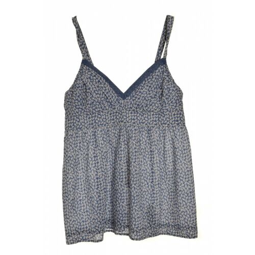 Tommy Hilfiger kék virágos pántos női top, elölnézet, 100% pamut, XL méret - Női top