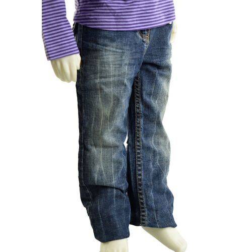 s.Oliver lány kék farmernadrág állítható derékbőséggel, próbababán, elölről - Gyerek nadrág, leggings