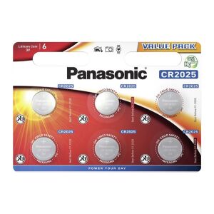 Panasonic CR2025 3V Lítium Gombelem 6 darabos csomag - Panasonic