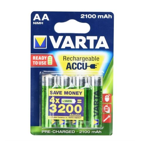 VARTA tartós, újratölthető AA NiMH elemek 2100 mAh, 4db/csomag, előtöltött, digitális fényképezőgépekhez és elektronikai eszközökhöz - Varta