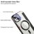 Közelkép az Apple iPhone 17 Pro Max Flip MagChrome tokról, kiemelve a karcálló lencsefilmet, az elektroplatozott keretet és az átlátszó hátlapot címkékkel