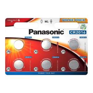 Panasonic CR2016 lítium gombelem, 6 darabos kiszerelésben - Panasonic