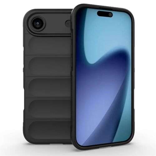 Oppo A60 / A3 Pro 5G fekete hullámos, puha fogású telefontok mikroszálas béléssel, elöl és hátul látható szögből - Telefontok